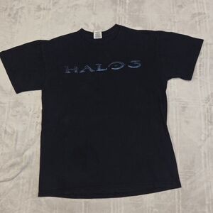 Vintage Halo three Jerzees promotional Black Heavyweight Cotton T-Shirt